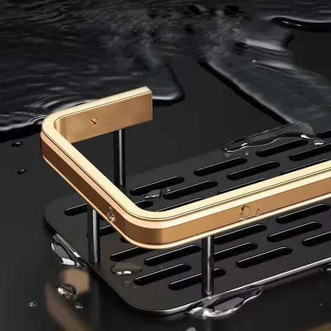 Aluminium Alloy Rectangular bathroom rack with self adhesive