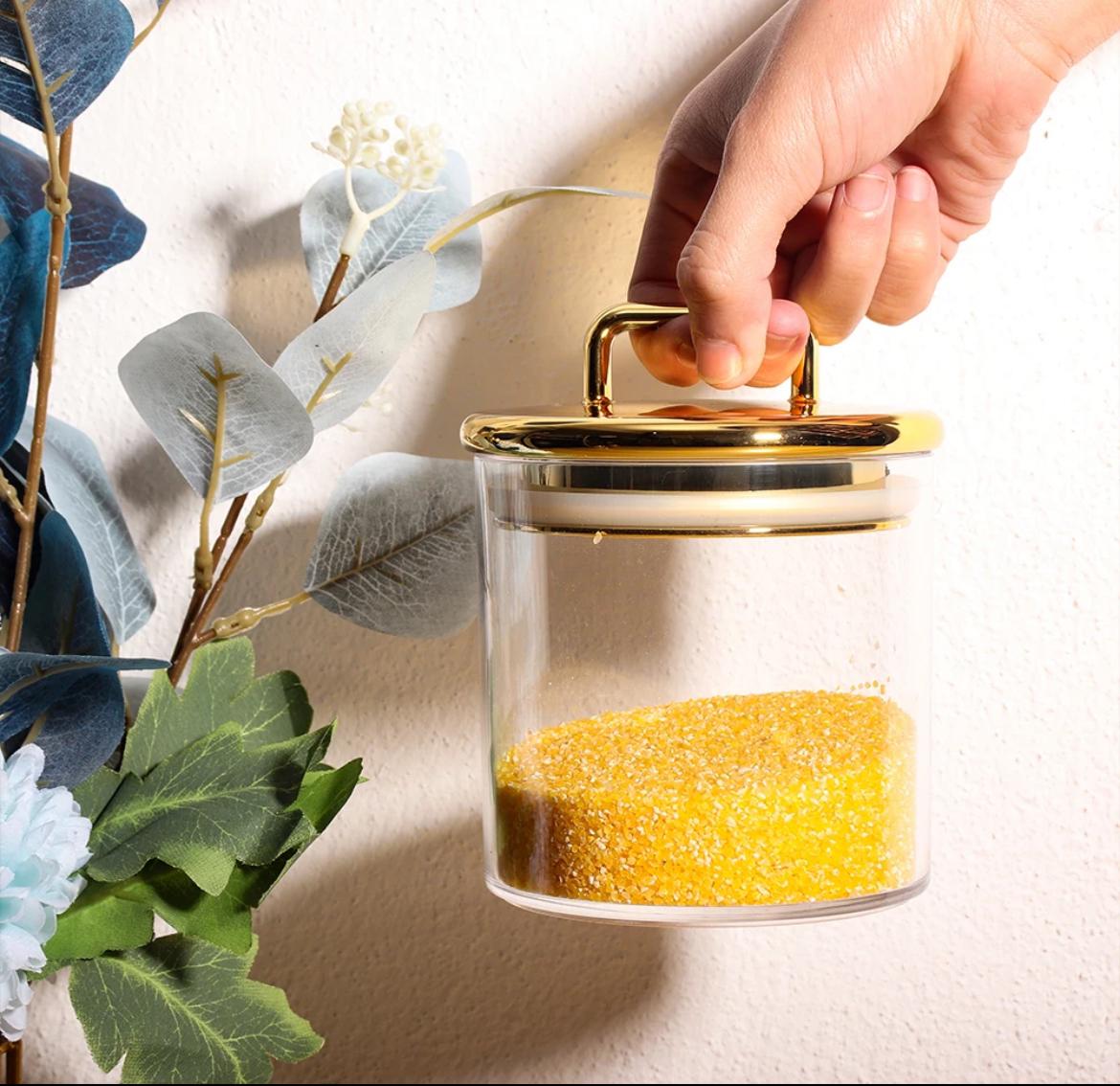 High quality luxury home decorative acrylic storage jars 3 pcs set