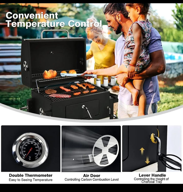 Charcoal BBQ Grill with Trolley
