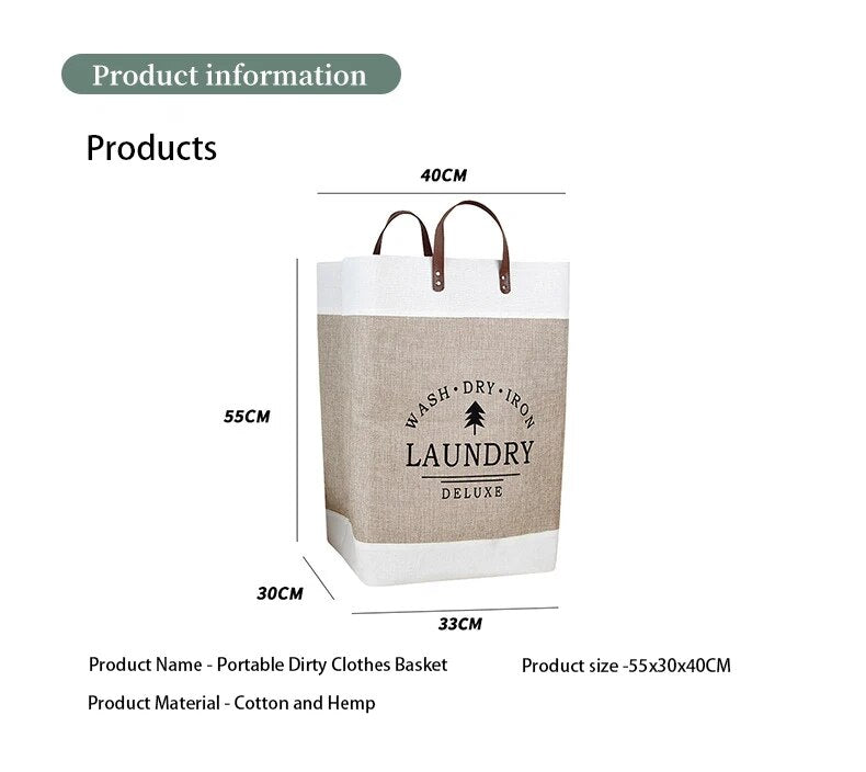 Large Capacity Foldable Laundry Deluxe Basket