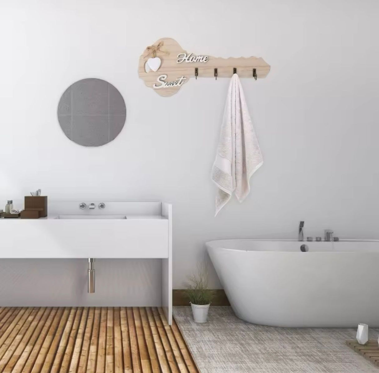 Rustic Wood Wall-Mounted Key Holder