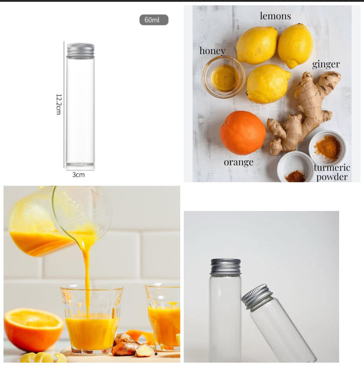 60ml Ginger Shot Bottles 6pcs-