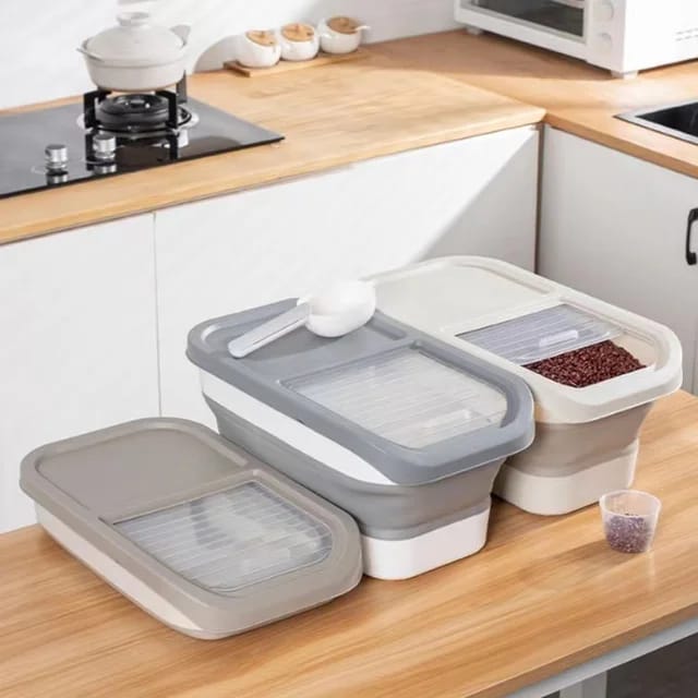 Collapsible cereals storage container
