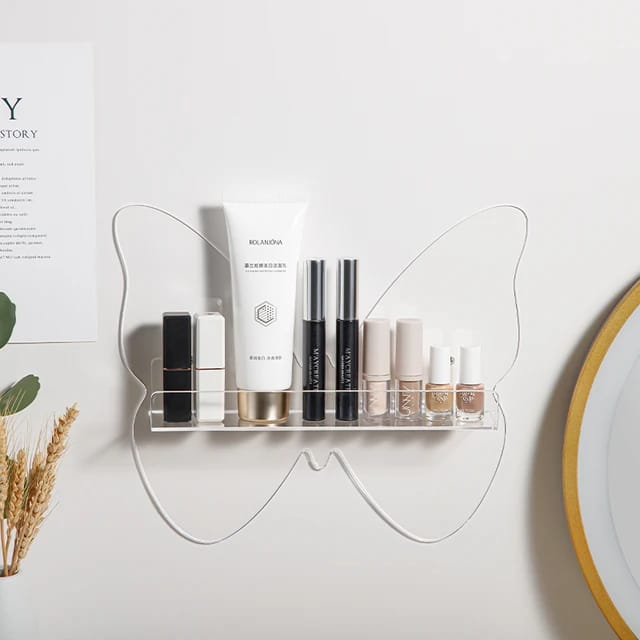 Arcylic Butterfly design Floating Bathroom Shelve