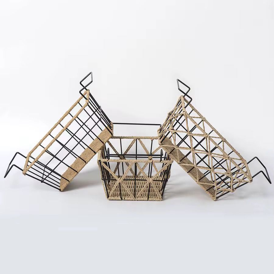 Woven collection wire storage basket