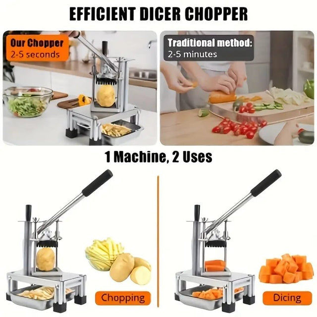 Huanpu Heavy Duty Potato Chipper
High-quality and durable design
Cuts potatoes into perfect chips
2 chip size options for variety
Easy to use & clean
Ideal for home or commercial kitchens