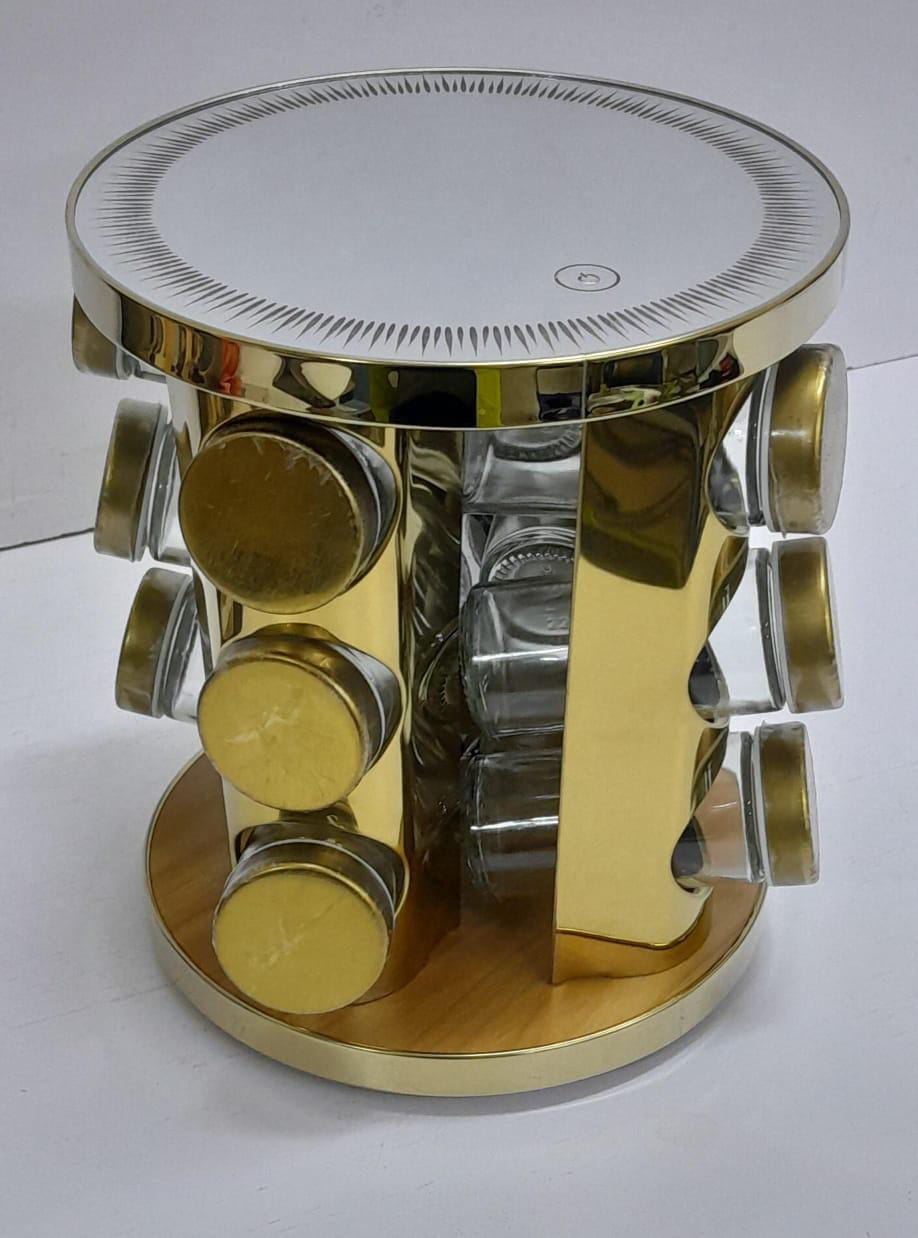 LED Touch Rotating Spice Rack – 12-Jar Organizer