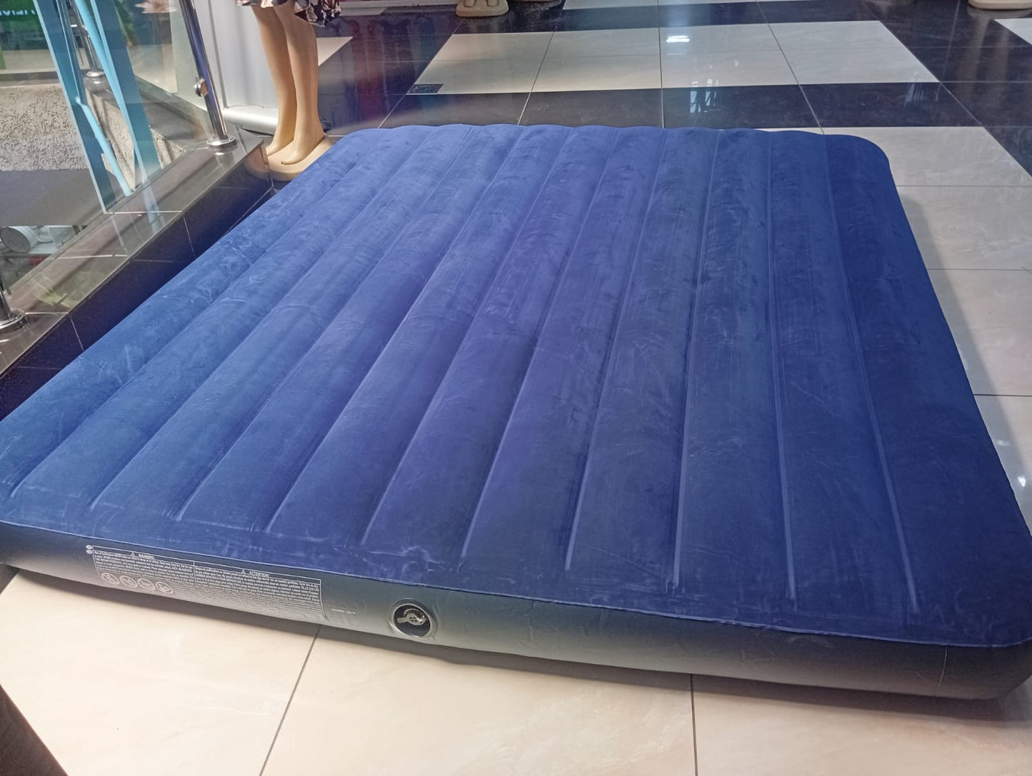 inflatable mattress with a pump