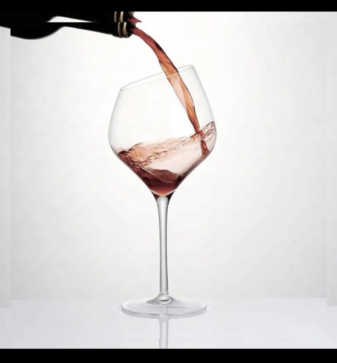 Burgundy Crystal Glasses (500 ml, Set of 6)