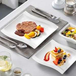 fancy square dinner set with lines 18pcs set