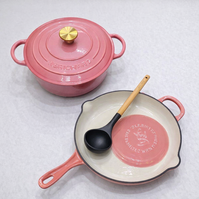 heavy-duty cast iron with enamel coating