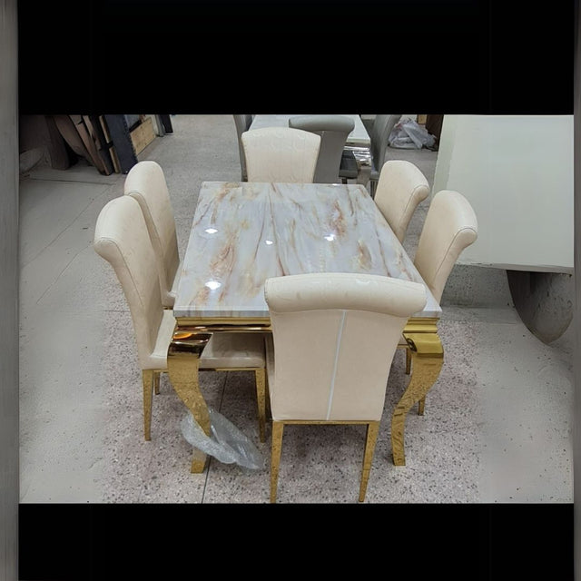 6 Seater Marble Dining.