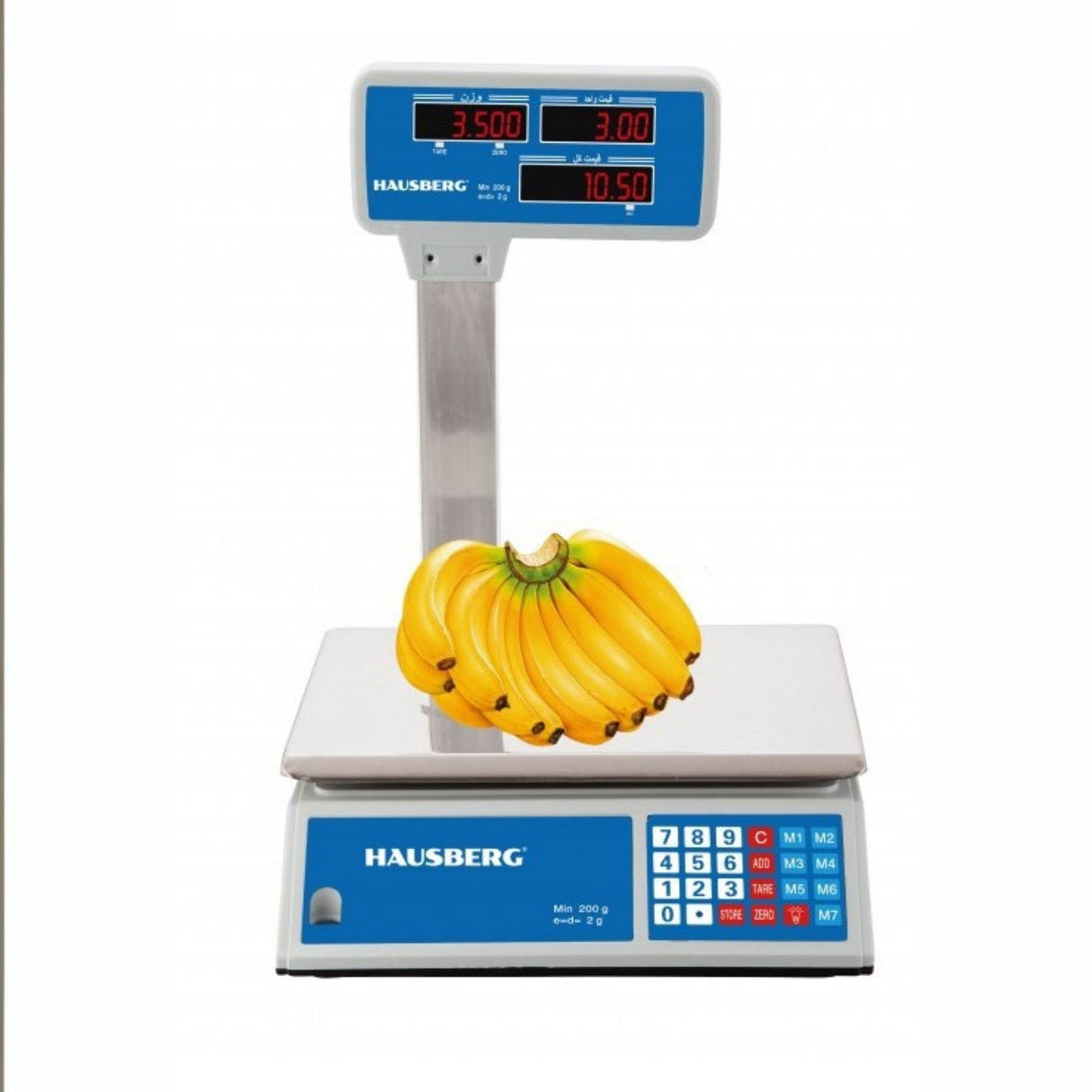 Digital Electronic Price Computing Scale with Pole – 50kg Capacity
Capacity: Weighs up to 50 kg
Display: Dual LCD display (for operator and customer) with backlight
Functionality: Computes weight, unit price, and total cost
Power Supply: AC 220–240V, 50/60Hz and built-in rechargeable battery
Design: Raised pole-mounted display for easy visibility
Precision: Accurate readings with precision up to 2 grams
Use Case: Ideal for grocery shops, markets, and retail stalls