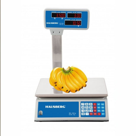 Digital Electronic Price Computing Scale with Pole – 50kg Capacity
Capacity: Weighs up to 50 kg
Display: Dual LCD display (for operator and customer) with backlight
Functionality: Computes weight, unit price, and total cost
Power Supply: AC 220–240V, 50/60Hz and built-in rechargeable battery
Design: Raised pole-mounted display for easy visibility
Precision: Accurate readings with precision up to 2 grams
Use Case: Ideal for grocery shops, markets, and retail stalls