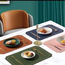 Double sided PU leather Nordic Style  Antislip Tablemats 6Pcs