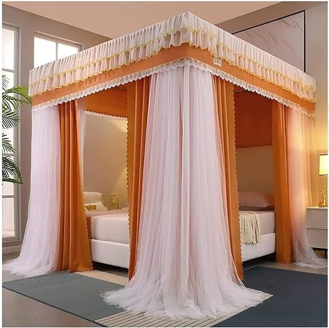 King size Luxury Square Canopy Double-layer Mosquito Net 5 by 6