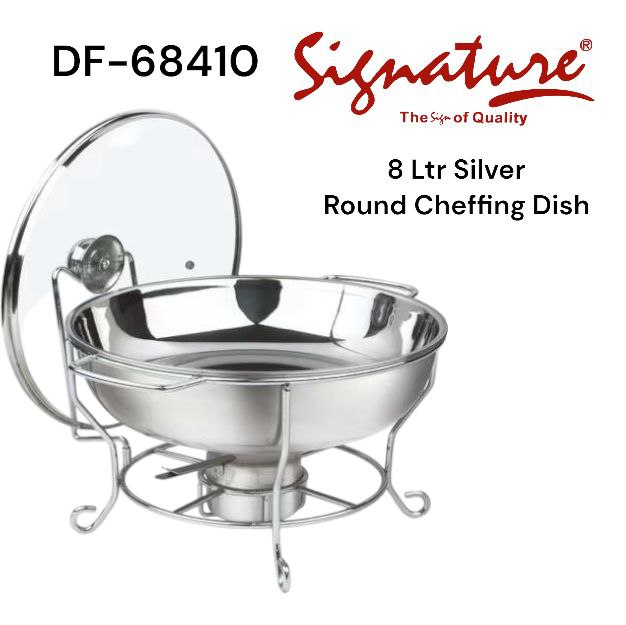 Signature 6L Silver Round Cheffing dishes