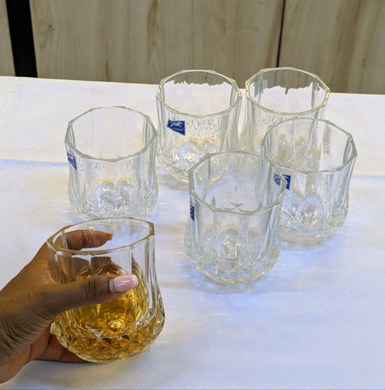 Shop premium 310ml crystal cut whiskey glasses in Kenya. Elegant glassware perfect for whiskey, cocktails, juice and stylish home entertaining.
