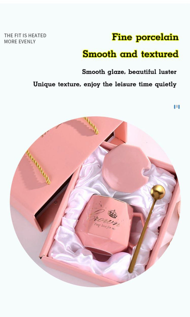 Diamond Shape Ceramic Cup Set Gift Box