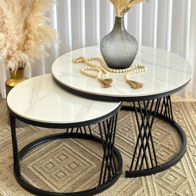 Pure marble Nesting Table