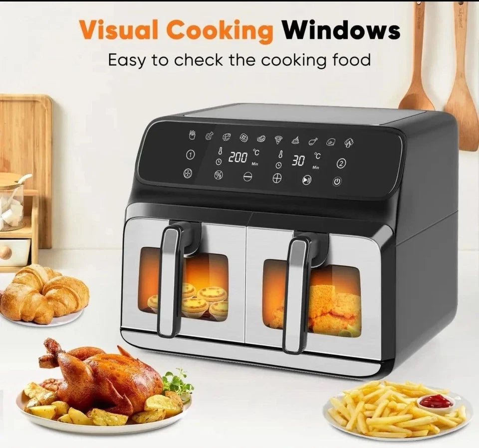 Oil-Free Air Fryer – Double Basket, Large Capacity 8L