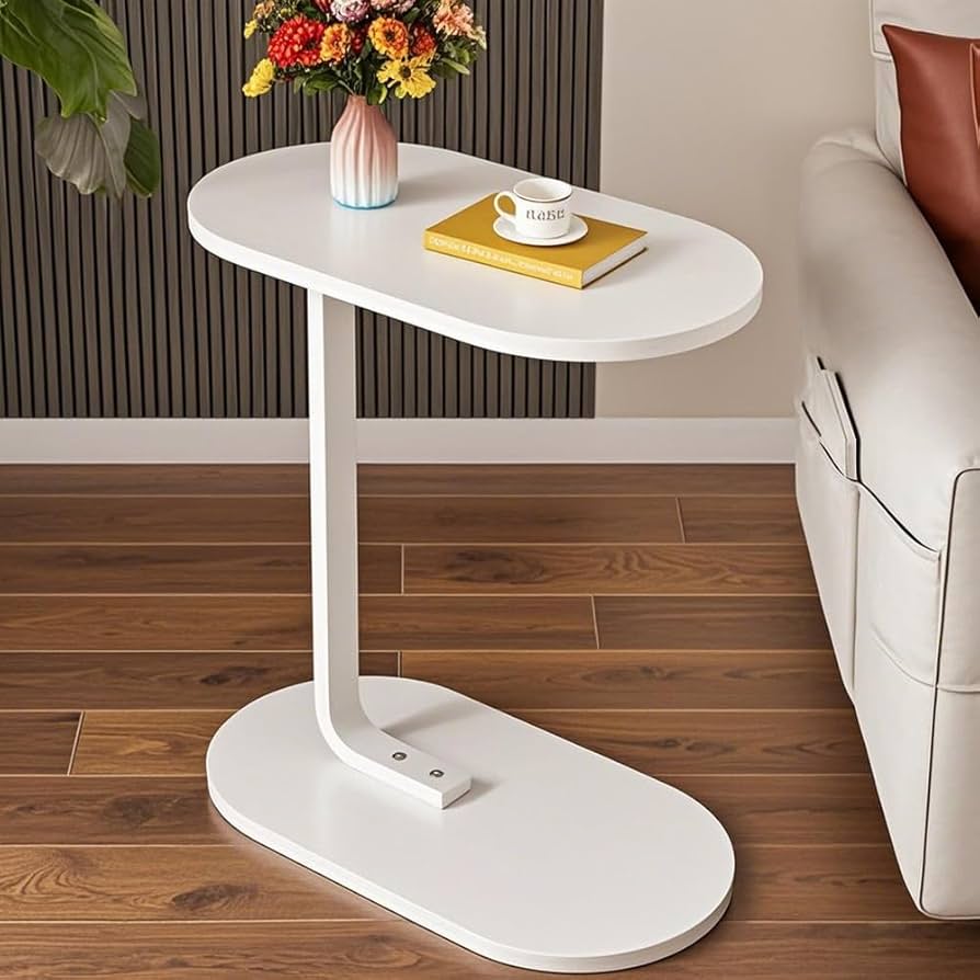 space-Saving C-Shaped Coffee Side Table