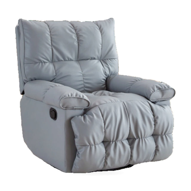 Swivel recliner armchair grey quilted upholstery product view — iDecorators Kenya