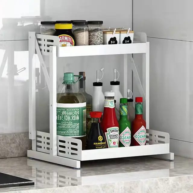 2Tier Multifunctional Foldable Kitchen Spice Rack /Storage Rack