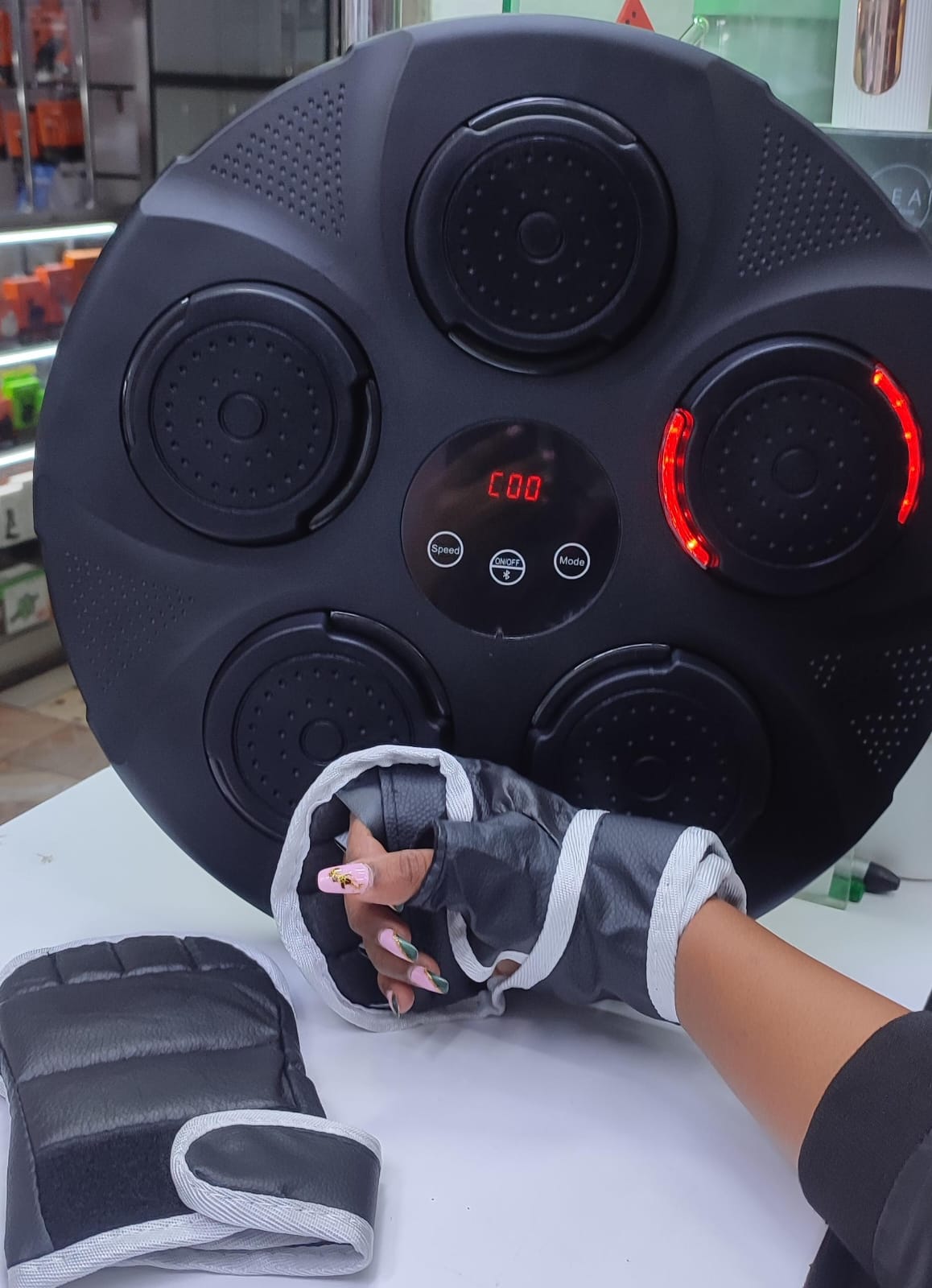 Wall Mounted Punch Boxing Trainer with LED Display.