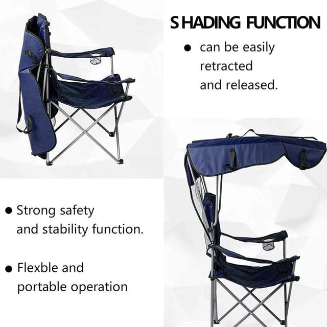 Camping Chair with Top Tent – Foldable Heavy-Duty Design