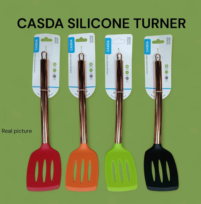 Silicone turner with gold handle