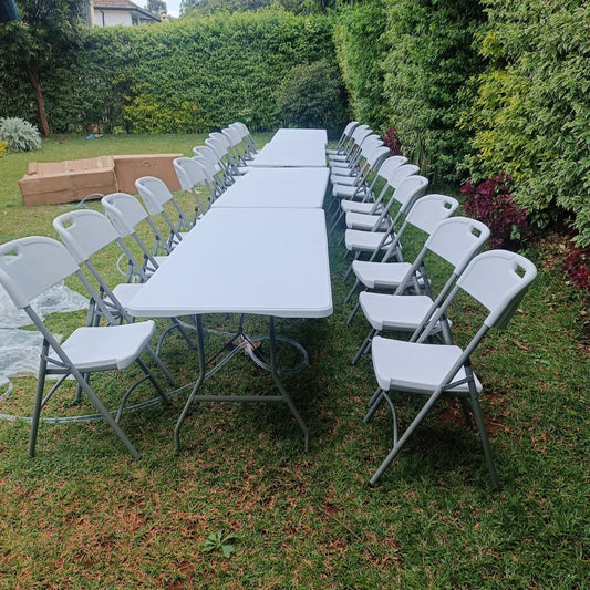 Foldable table and chairs 8seater