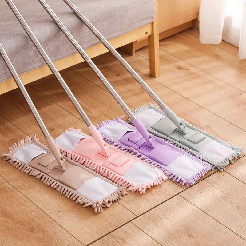 Floor mop with microfiber chenille fabric