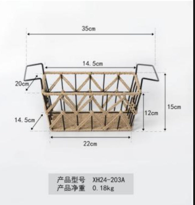 Woven collection wire storage basket