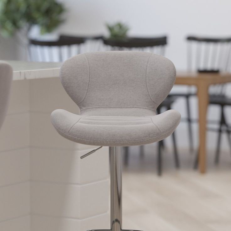Light Grey Swivel Bar Stool