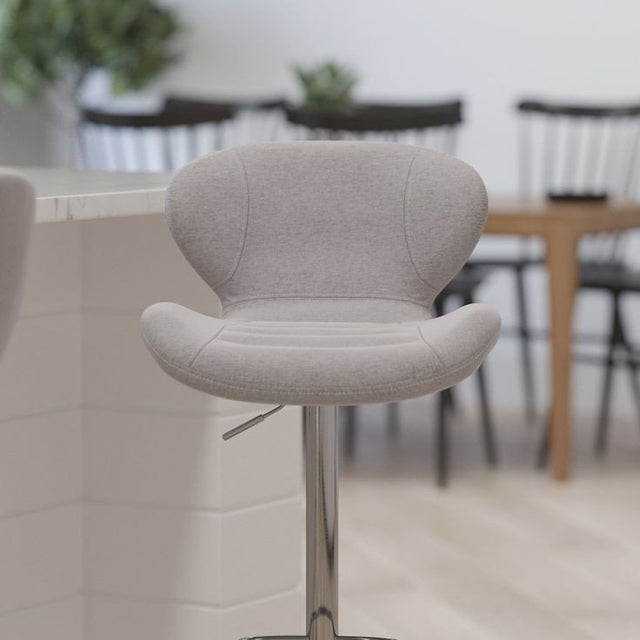 Light Grey Swivel Bar Stool