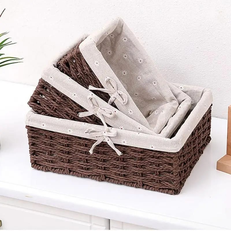 Wicker willow storage basket with REMOVABLE LINING