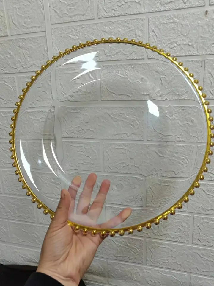 Acrylic Clear With A Gold Designs Charger Plates