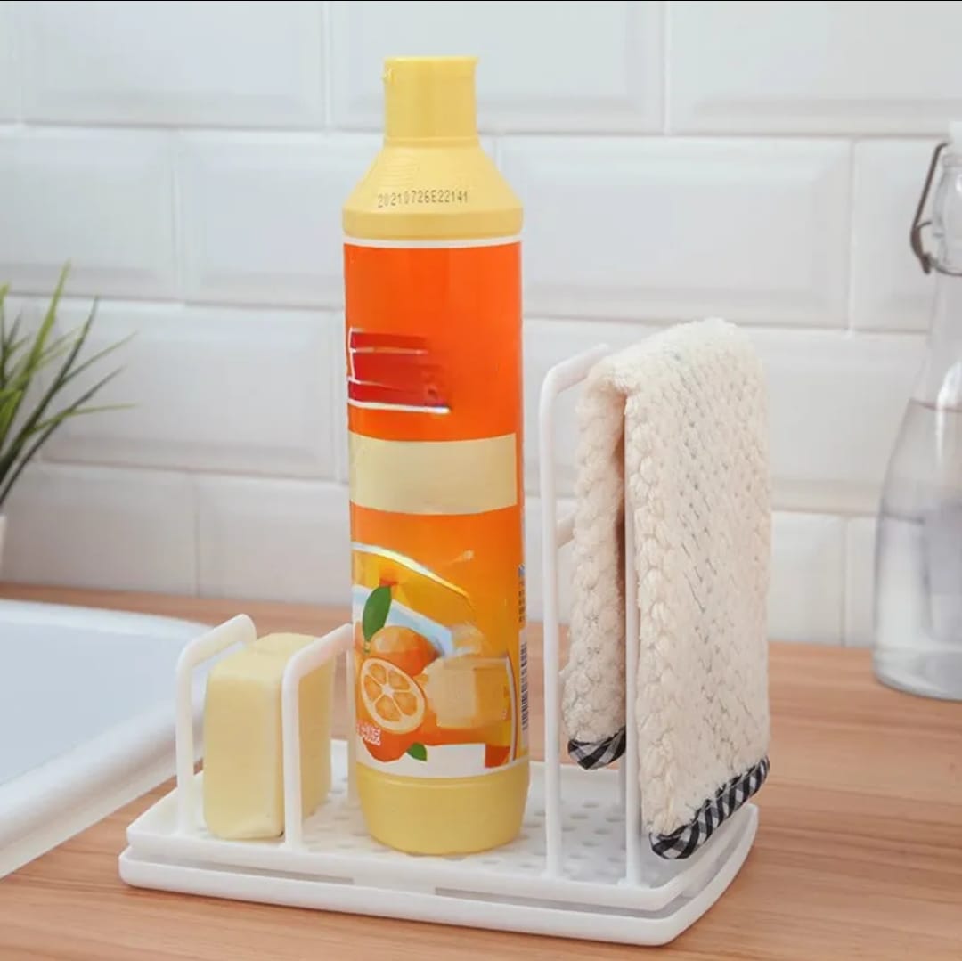 Kitchen Sponge Drainer Rack Towel Holder Sink Shelf Kitchen Organizer Storage Basket Adjustable Bathroom