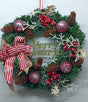 42 cm Front Door Christmas Wreath with Pine &amp; Wood Decor