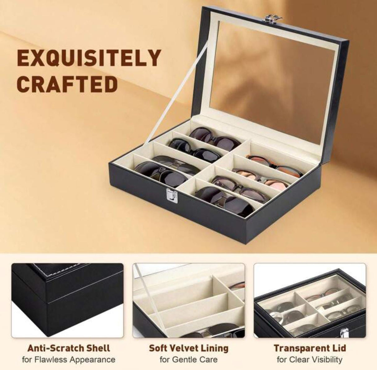 8 Grid Glasses organizer/ storage box