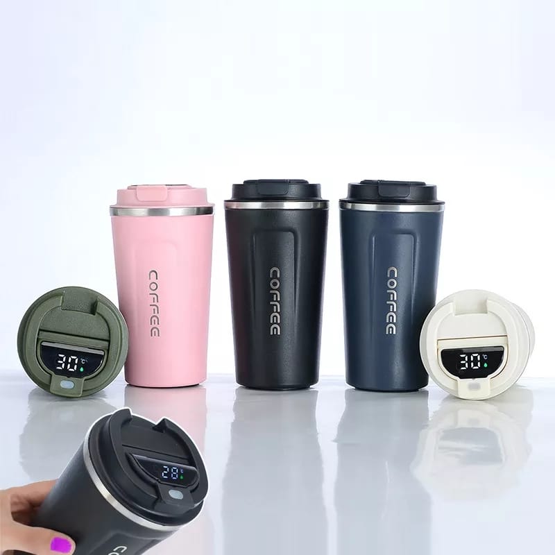 Thermos Coffee Mug Water Bottle Temperature Display Vacuum