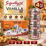 Vanilla Dome Stainless Steel Hotpot Set, 1.5L to 5L — 4 Pieces