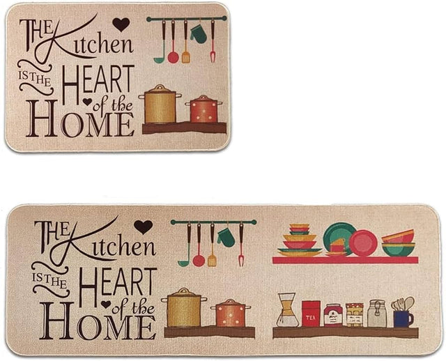 Rubber Kitchen Mat With Anti-Slip Bottom 2 Pcs set