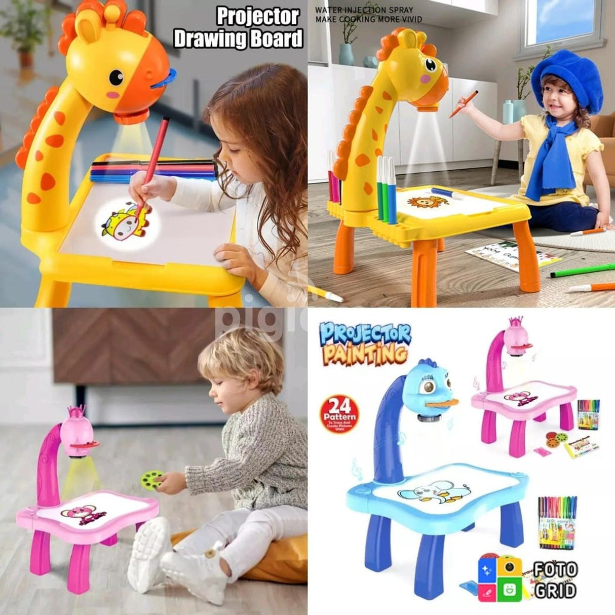 Children LED projector drawing toys