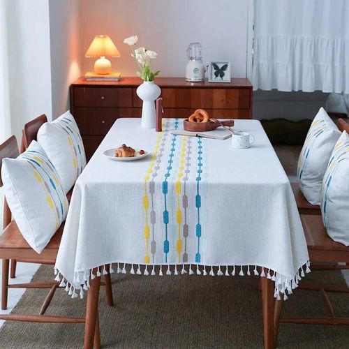 8SEATER COTTON WOOVEN TABLE CLOTH