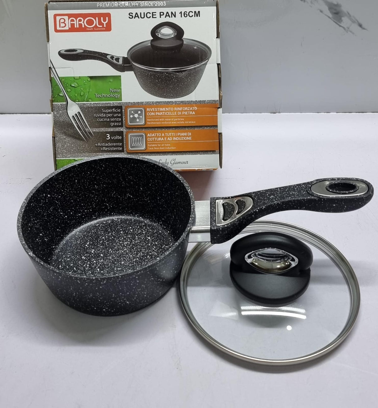 Baroly German brand heavy Granite Sauce pans