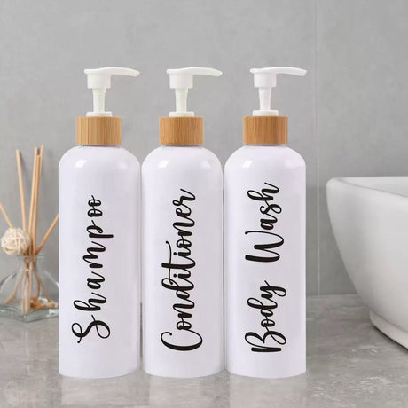 Ceramic shampoo / conditioner / body wash dispenser — 3-in-1 design