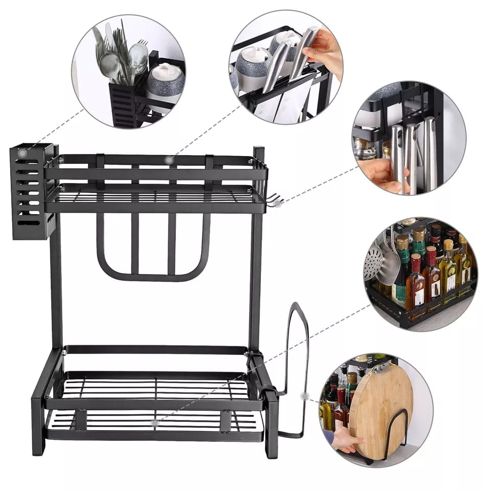 multi functional spice storage rack 2 Tier