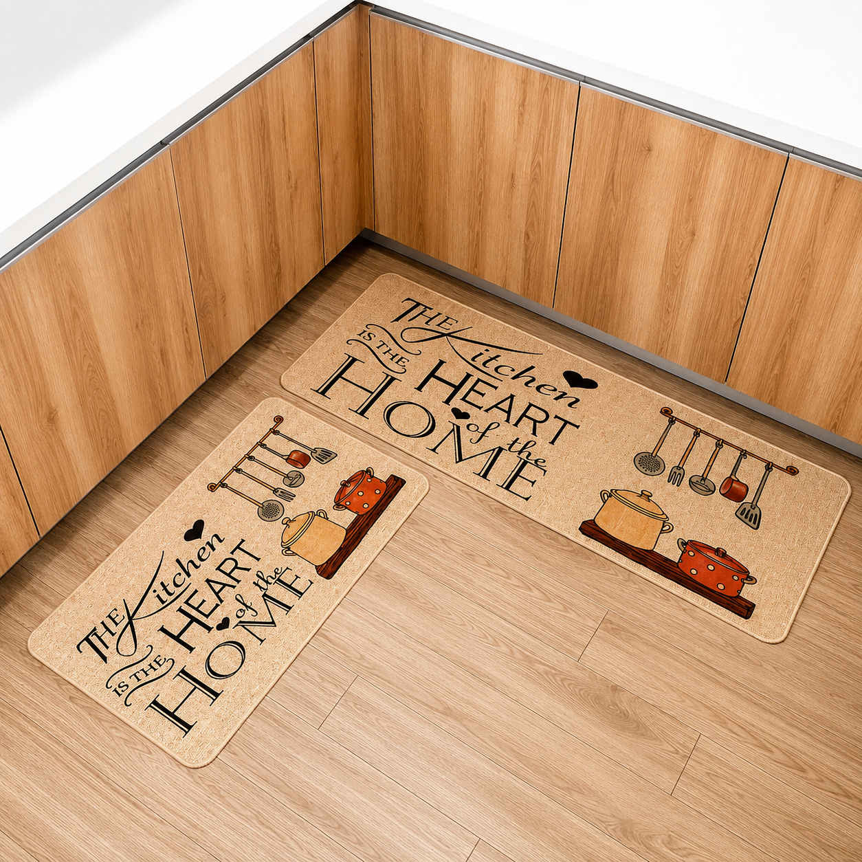 2-Piece Anti-Slip Kitchen Mat Set 40×60cm + 40×120cm